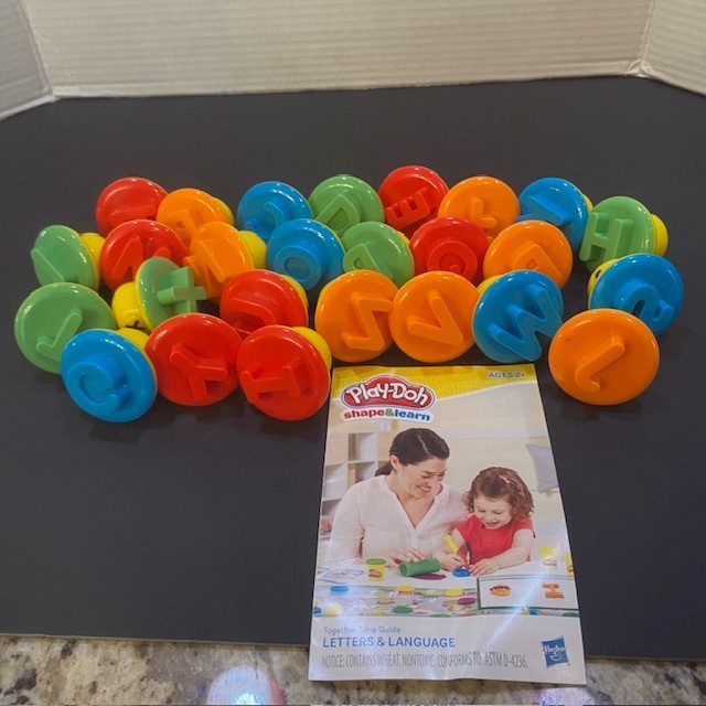 PlayDoh Hasbro Shape & Learn Letter Stamps Alphabet PreK Kindergarten w/Manual gallery