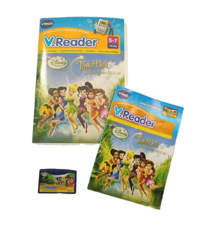 Vtech V Reader TinkerBell Great Fairy Rescue New Sealed 5-7 years Disney Manual