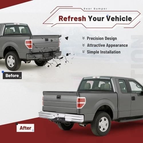 Chevy GMC Ford F150 F250 F350 Steel Diamond Step Universal Rear Bumper Chrome gallery