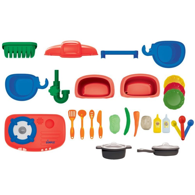 Dimple On The Go Carrier Toy Kitchen Set (30-Pieces) w/ Lights & Sounds for Kids gallery