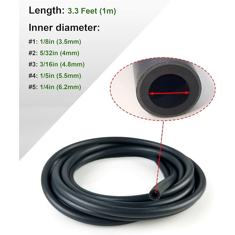 Fuel Line Hose 1/8 5/32 3/16 1/5 1/4 ID W/ 30 Clips Small Engine New gallery