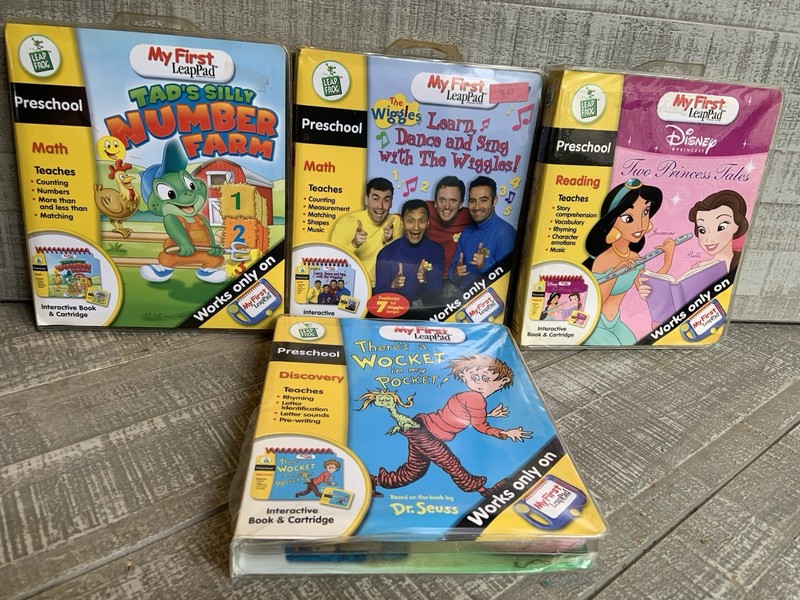 LeapFrog My First LeapPad Learning System Books & Cartridges Lot Of 4 Complete