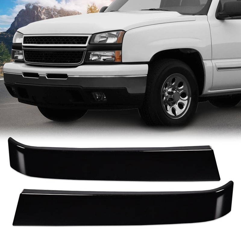 03-07 Chevy Silverado 1500 2500 3500 Grille Trim Set Left Right Pair Black