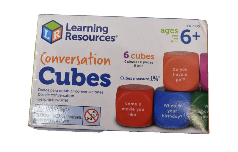 Learning Resources Conversation Cubes 6 Piece Set Fun Talking Listening Tool