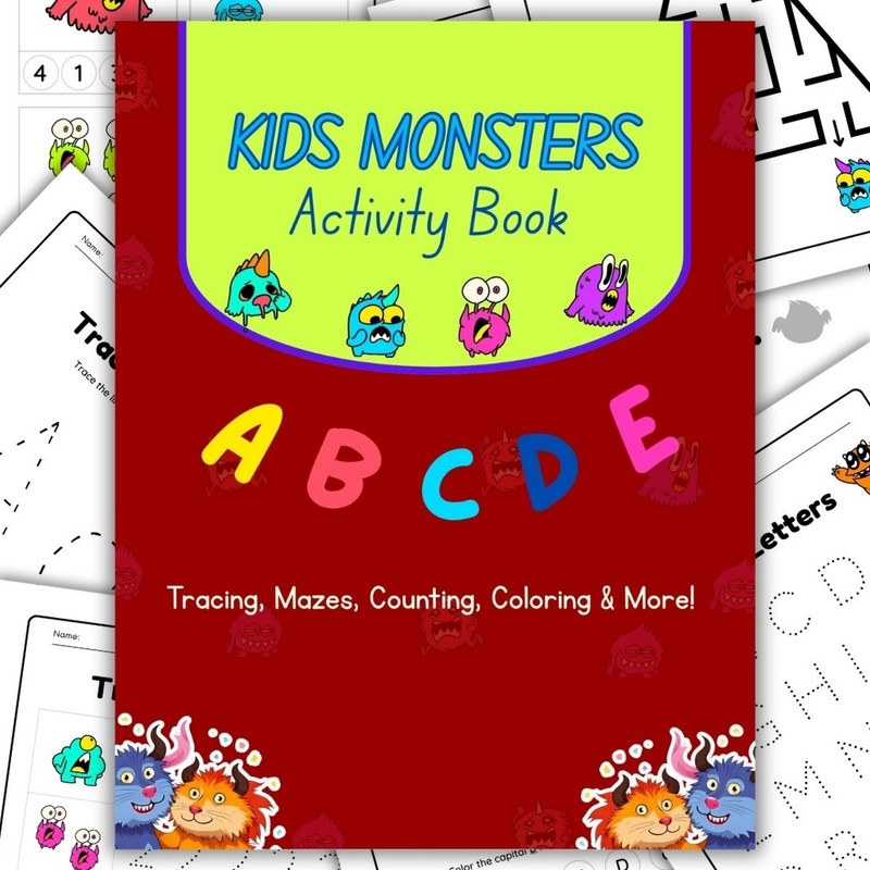 Kids Monsters Printable Activity Book | Learning Activity worksheets