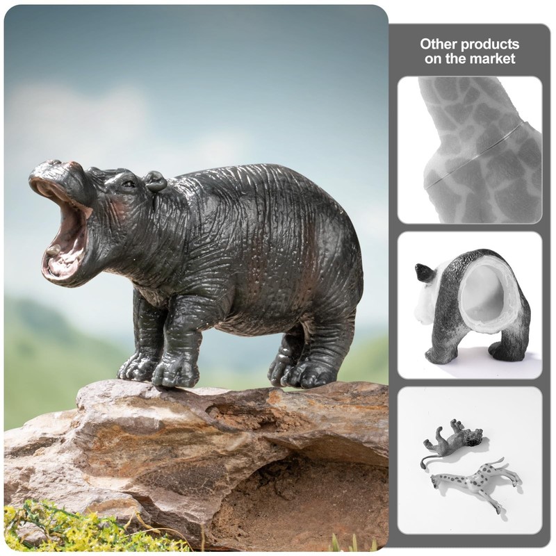 4PCS Hippo Safari Zoo Animal Figurines - Plastic Toy Figures for Kids, Party Fav gallery