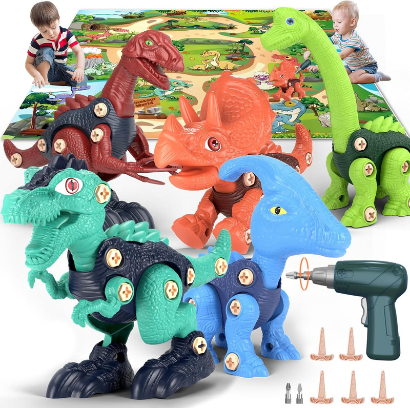 Kids Dinosaur Construction Set – STEM Kit for Ages 3-8, Easter & Birthday Gifts