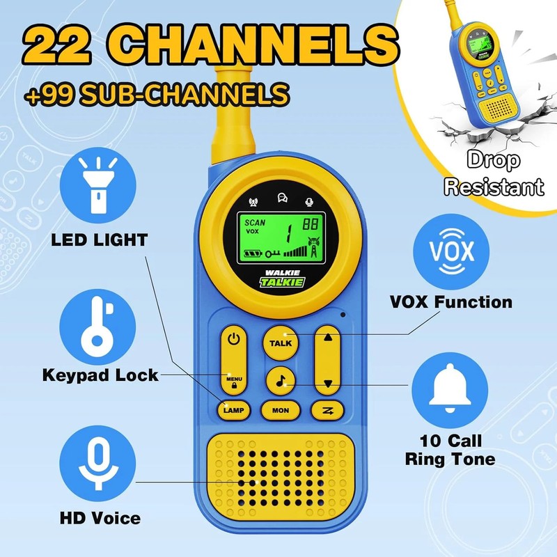 Walkie Talkies for Kids Toys Toys for 3-12 Year Old Boys Girls 22 Channels 2 Way gallery