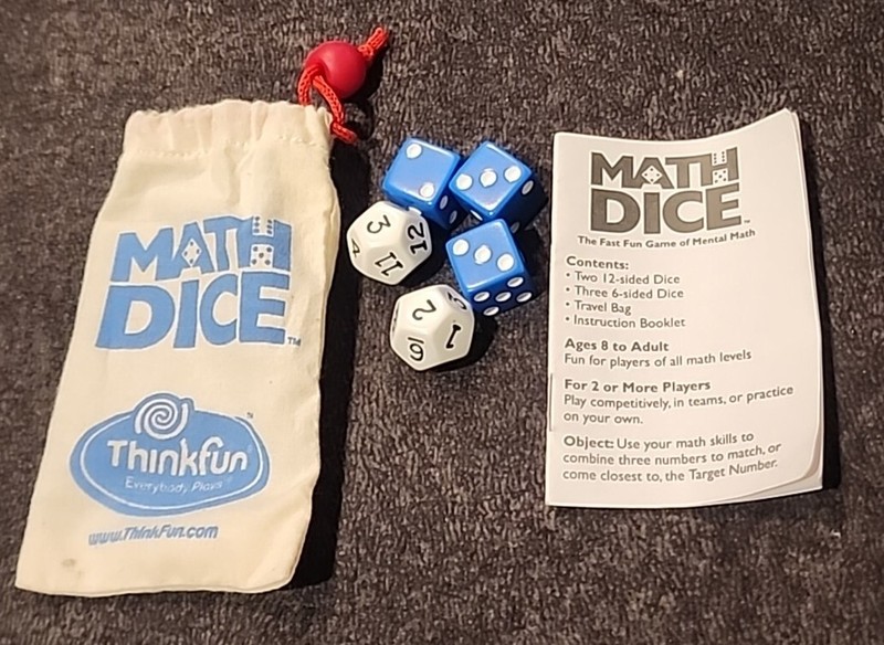 Thinkfun Dice Math Dice Chase Game Think Fun 2003 HomeSchool Classroom Smart