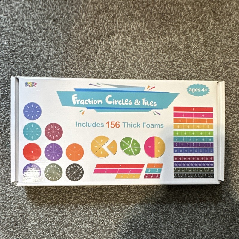 Sprout Fraction Circles & Tiles 156 Thick Foams Math Set Ages 4+ 2024