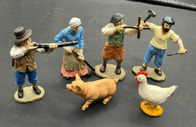 Safari Ltd Settler Blacksmith Figurines Historical Farm Diorama Colonial 6 PCS