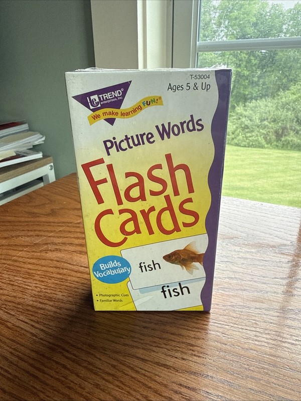 Children’s Learn to Read Words with Pictures Practice Flash Cards NEW Sealed