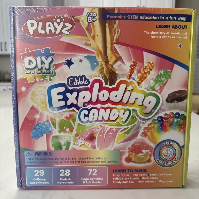 Playz Edible Exploding Candy STEM Science Kit New Sealed Ages 8+