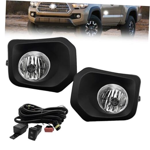 Fog Lights Compatible With 2016-2023 Tacoma SR SR5 Model 16-23 Tacoma Halogen