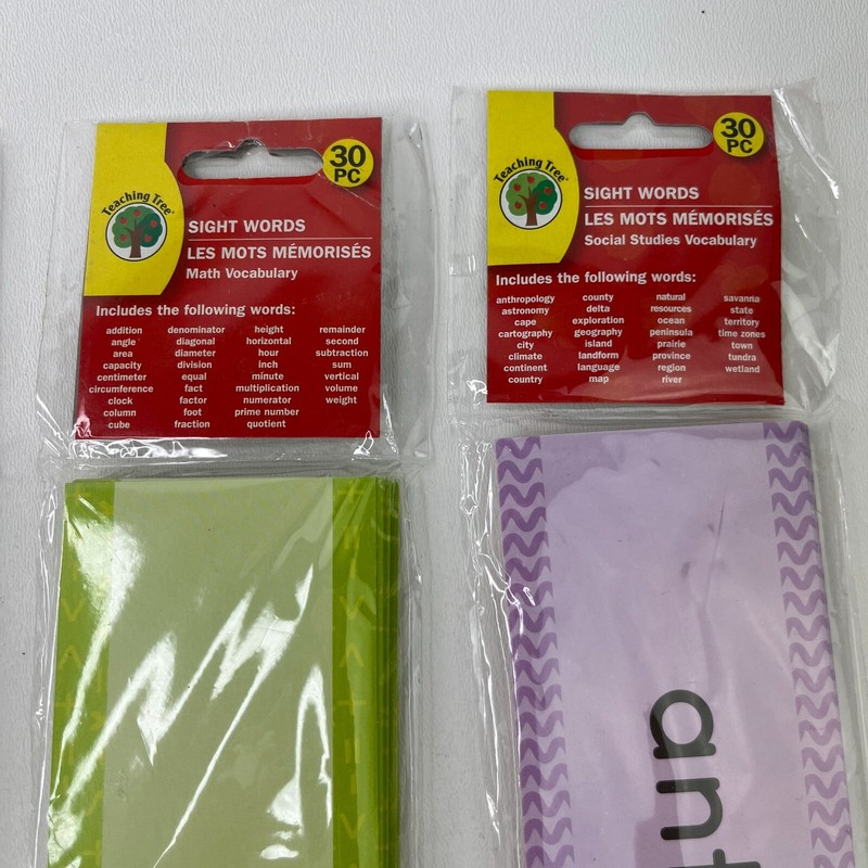 Lot of 4 Teaching Tree Sight Card Strip 3rd Grade, Grammer, Math, Social Studies gallery