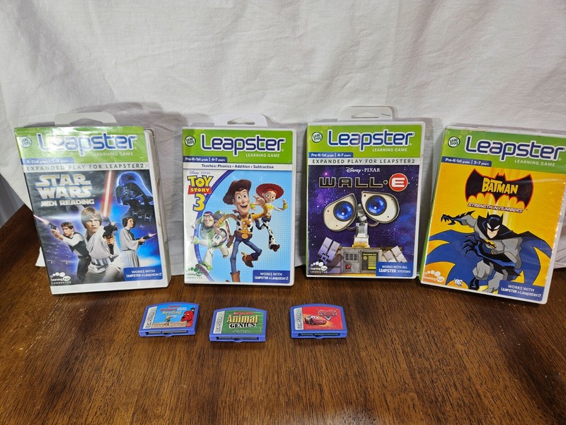Lot of 7 Leap Frog Leapster Batman Strength in Numbers Learning Game Star Wars