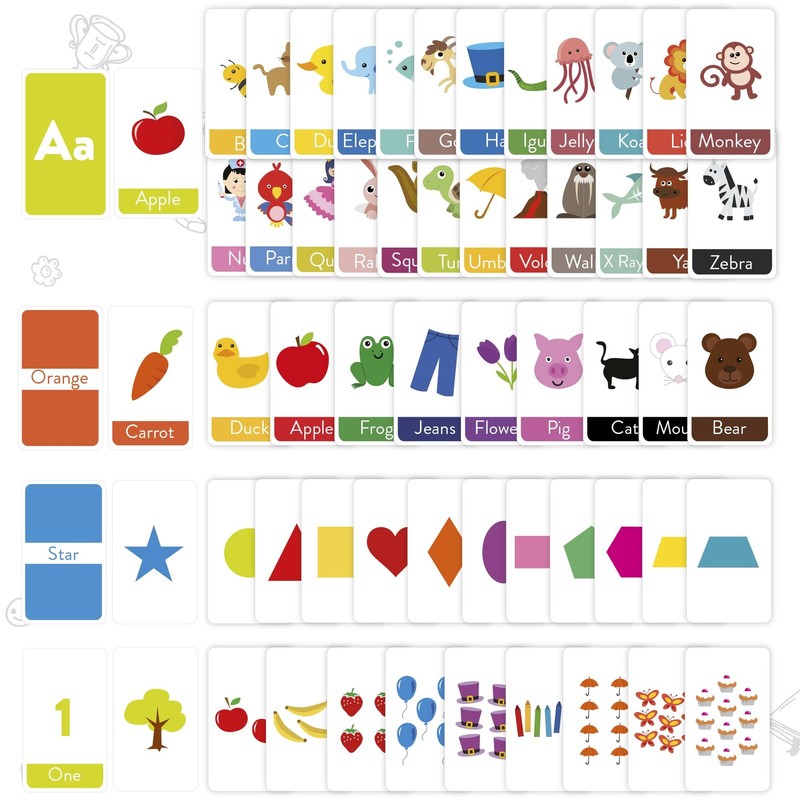 Toddler Flash Cards, Set of 58 Alphabet, Letters, Colors, Shapes, and Numbers... gallery
