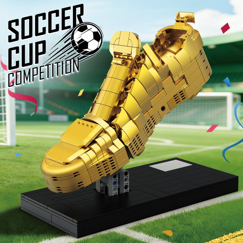 Golden Sneaker Trophy Building Block Model Children’s Gift / Educational Toy