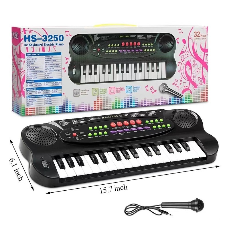 Mini 32 Keys Portable Keyboard Piano for Kids Aged 3+ Black Color gallery