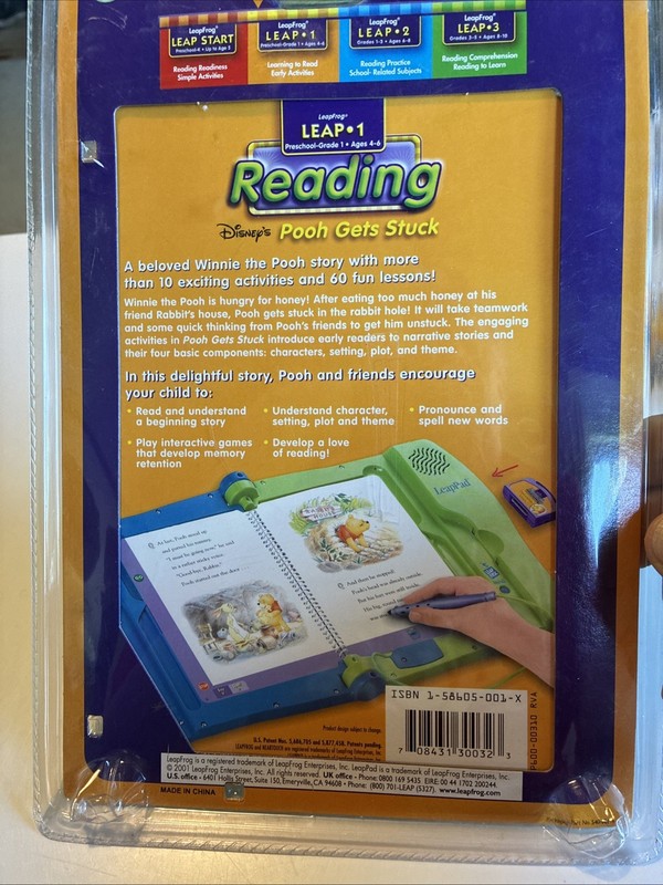 LeapFrog LeapPad Disney Winnie POOH GETS STUCK Educational Cartridge & Book gallery