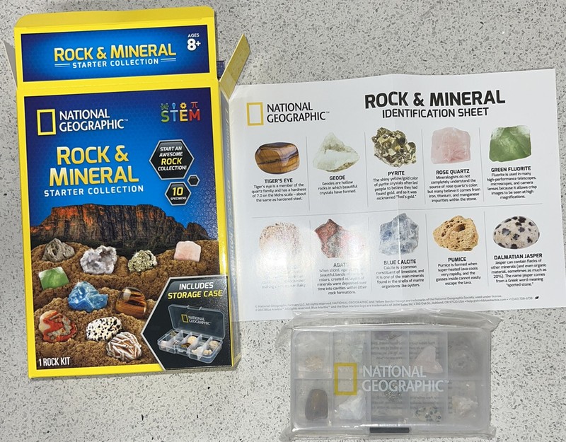 National Geographic Rock & Mineral Starter Collection 10 Specimens Case ID Sheet gallery