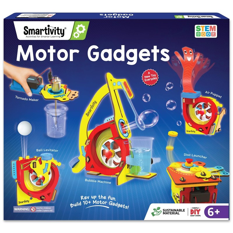 Smartivity 10-in-1 Motor Powered STEM Engineering Kit for Kids 6-14