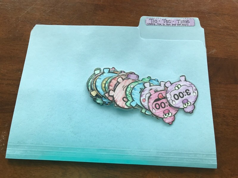 Tic tac time! Time 1st grade math arts file folder game teacher