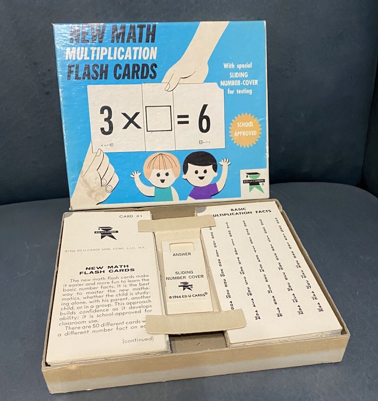 VINTAGE MATH MULTIPLICATION FLASH CARDS 1966 ED U BINNEY & SMITH NIB gallery