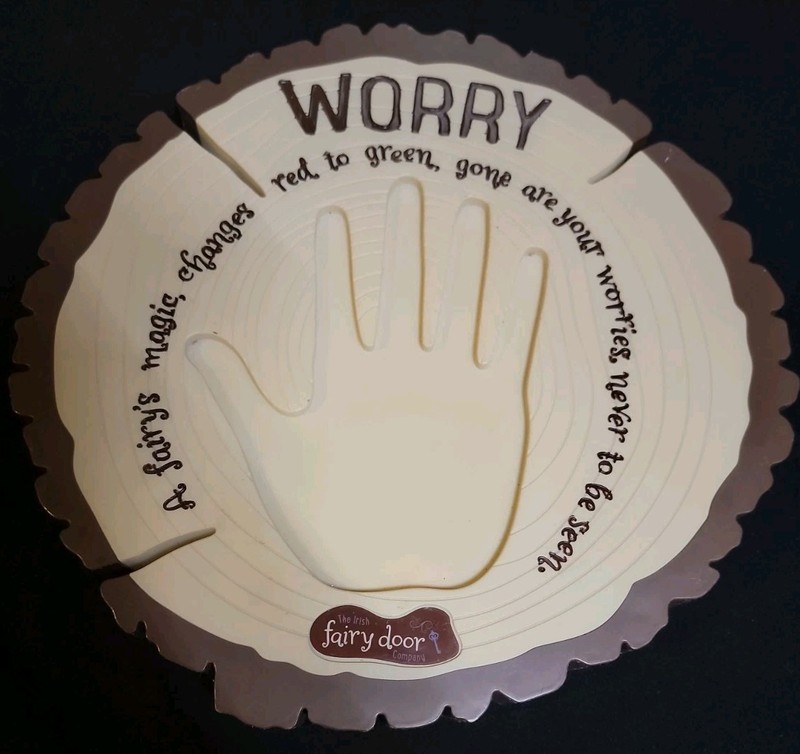 Irish Fairy Door Company – WORRY Hand Anxiety ADHD Tool Works Plastic Wood Look
