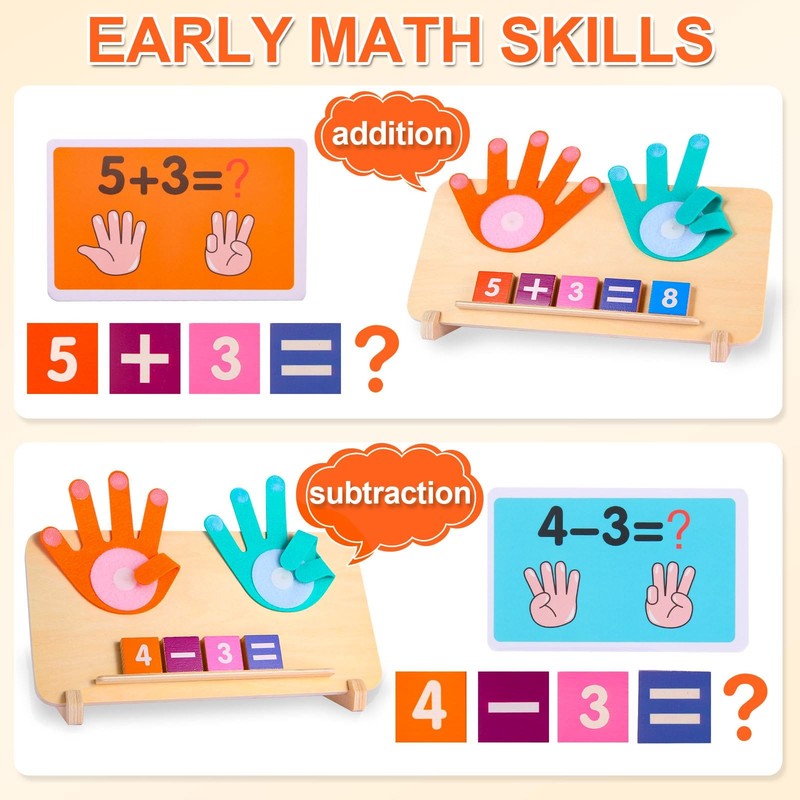 Montessori Toys for 3-5 Year Old, Educational Math 11.6x8.46 inch, Colorful gallery