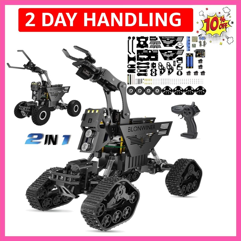Robot Car Kit, 2 in 1 Smart Robotics Arm Building Toy for Raspberry Pi Python…
