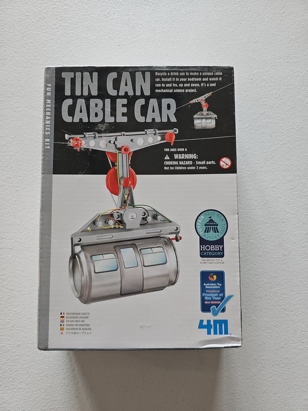 Educational Tin Can Cable Car Project Hobby Kids Science Mechanic Kit DIY | New