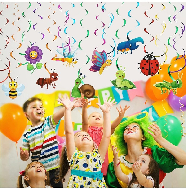 30 Pieces Bug Party Decorations Spring Summer Insects Hanging Swirl Decorations. gallery