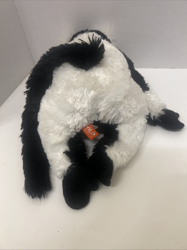 Wild Republic Cuddlekins Black White Ruffed Lemur 14 Inch Plush Figure gallery