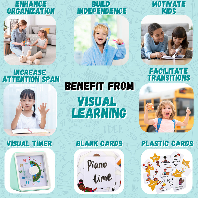 Visual Schedule for Kids with Visual Timer | Reward Chore Chart for Kids Autism gallery