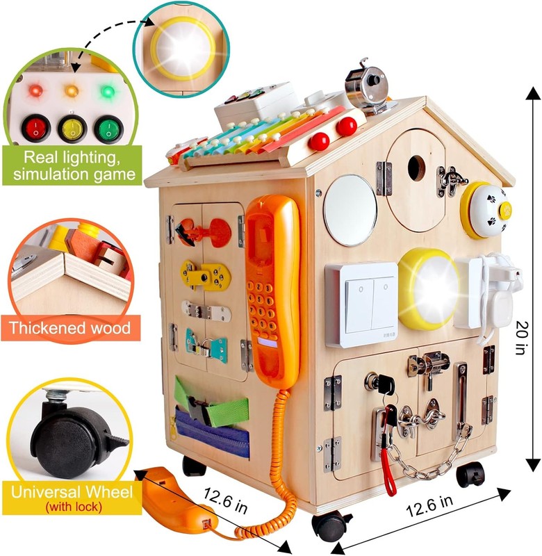 Montessori Wooden Busy House Basic Life Skills Training Gift gallery