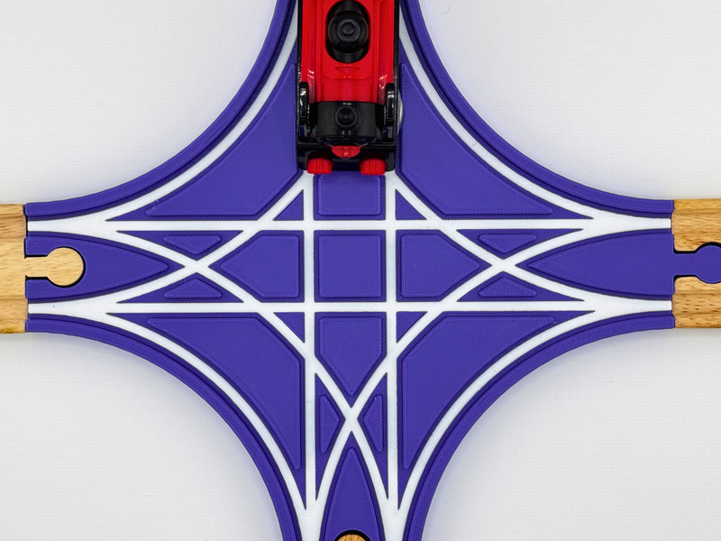 4-way Crossing for Wooden Trains - Compatible with BRIO, IKEA, HAPE gallery