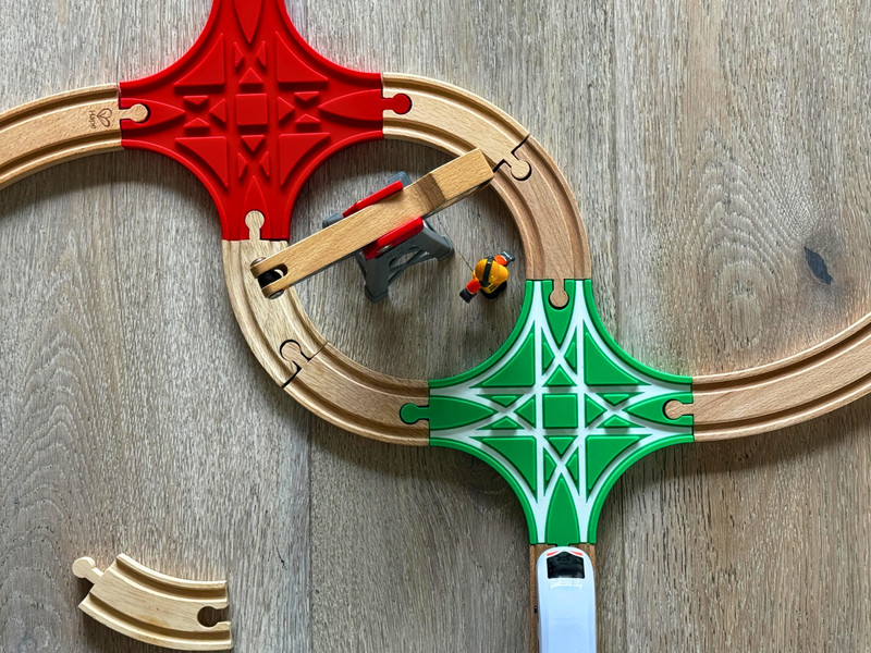 4-way Crossing for Wooden Trains - Compatible with BRIO, IKEA, HAPE gallery
