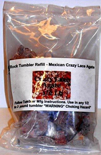 Rock Tumbler Gem Refill Kit Mexican Crazy Lace Agate Rough Mexico 8oz