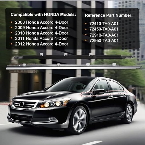 Window Molding Trim for Honda Accord 2008-2012,4-Door Sedan,Chrome Outside Door gallery