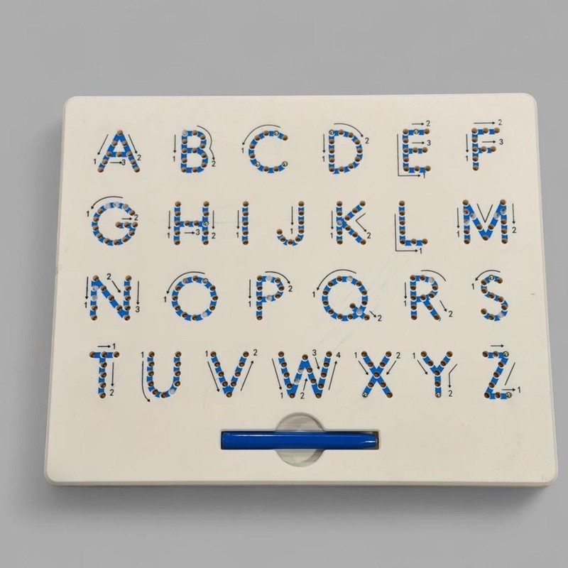 Alphabet Magnetic Tracing Board Magnetic Pen- Set of 2, White/Blue; Ages 3+