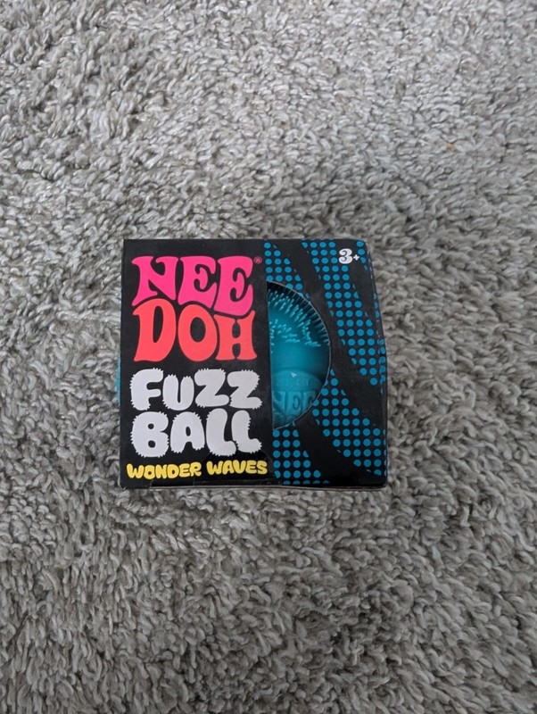 Nee Doh Needoh FuzzBall Fuzz Ball Wonder Waves Velvet Squeeze Blue Authentic!
