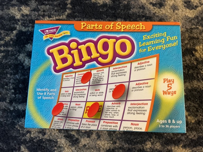 Trend Enterprises Inc Parts of Speech Bingo English Language Arts used