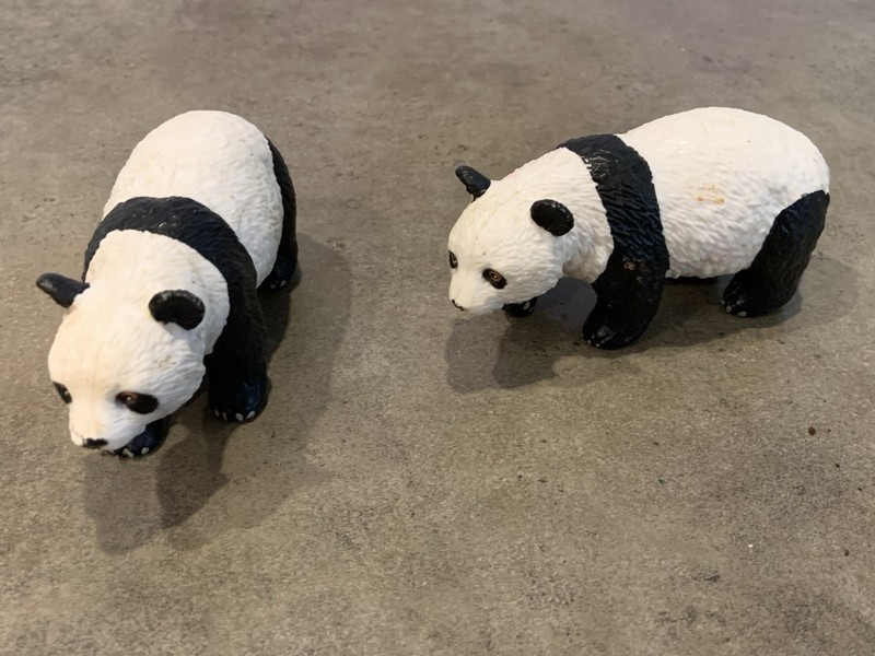 Vintage AAA Panda Bears- Heavy Plastic-PVC Animal Figures 1980’s