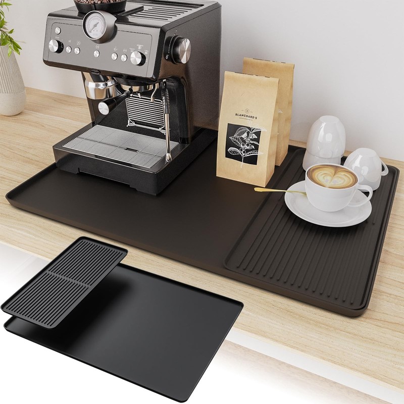 2-in-1 Coffee Mat & Dish Drying Mat Coffee Bar Mats for Countertop [Clean & O…