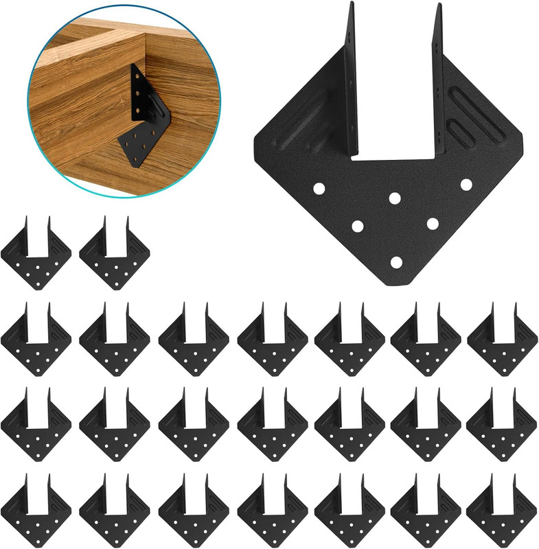 Hurricane Ties, 24 Pack, 18-Gauge Roof Brackets for 2X Truss to Rafter Connector