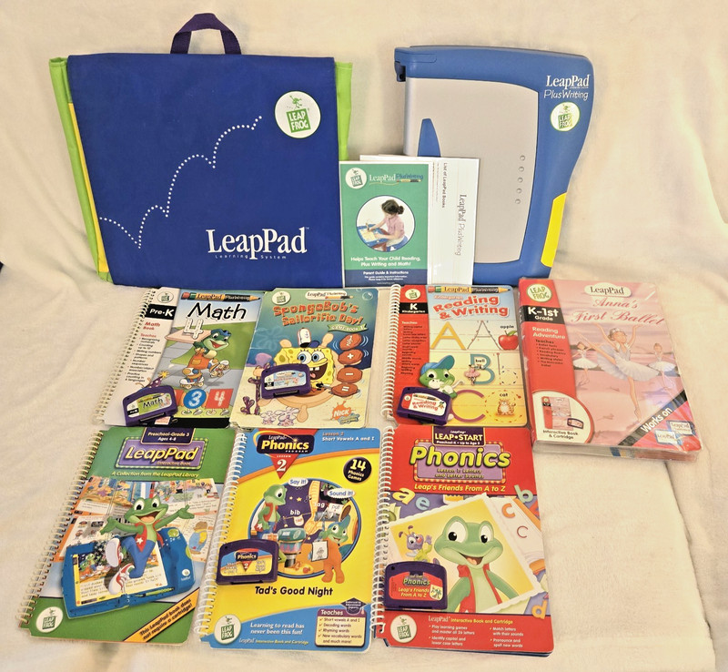Leap Frog LEAP PAD PLUS WRITING LEARNING SYSTEM 7 BOOKS & 6 CARTRIDGES TESTED