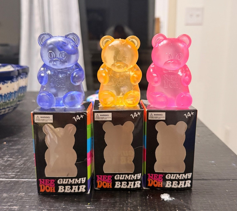 1x Yellow Gummy Bear Squishy Toy Sensory ADHD