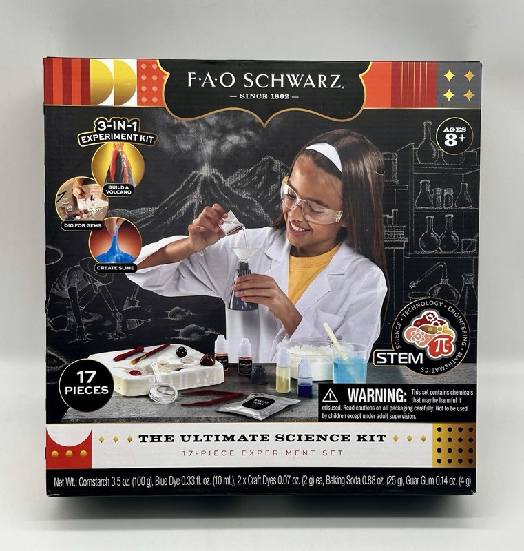 FAO Schwarz Ultimate Science Kit 17-Piece STEM Experiment Set – Open Box New