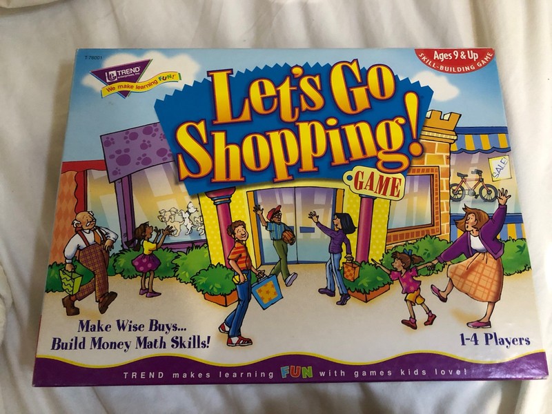 Trend Let’s Go Shopping Money Skill Building Board Game 1999 T-76001 Ages 9+